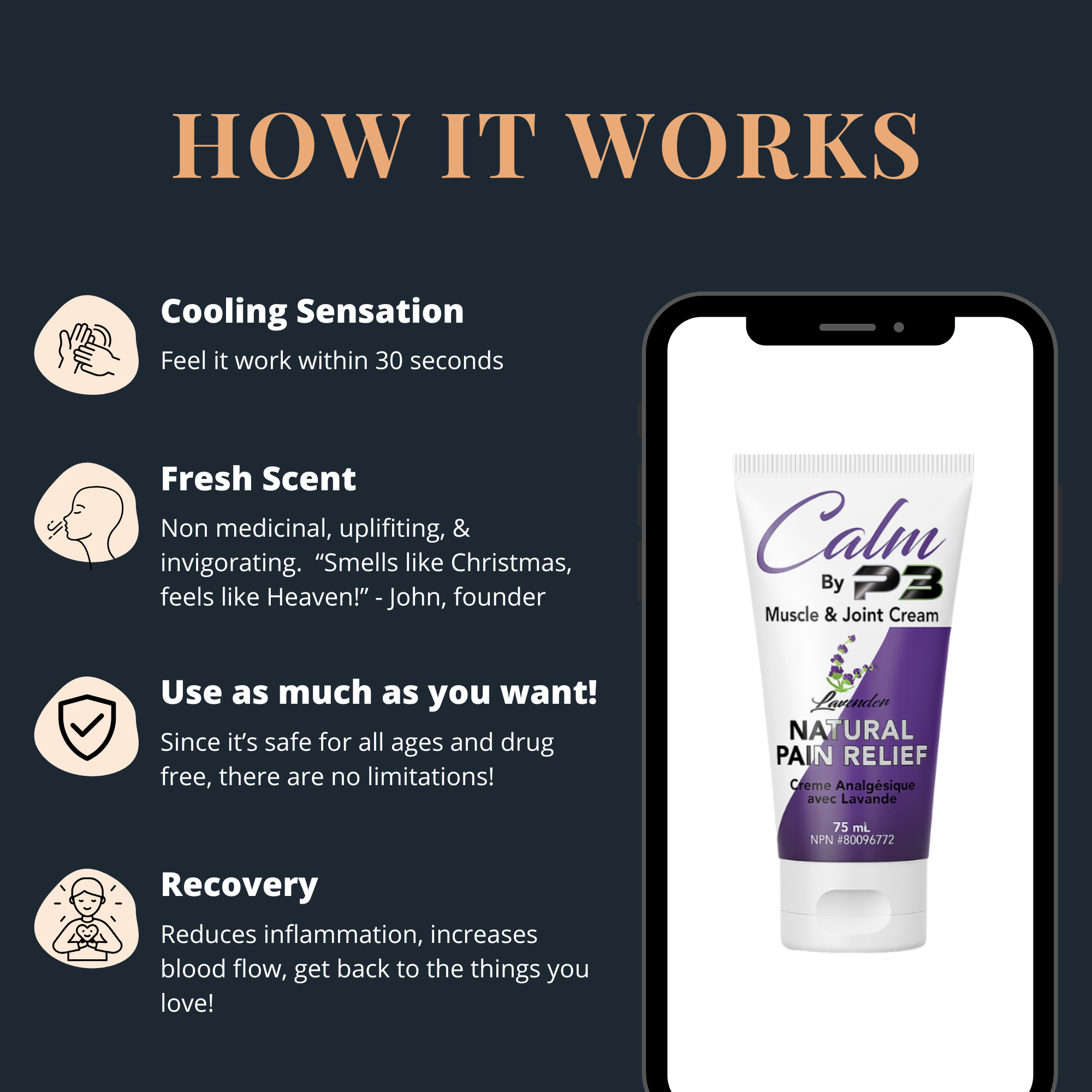 75ml (2.5 fl oz) Tube P3 Calm (with lavender)